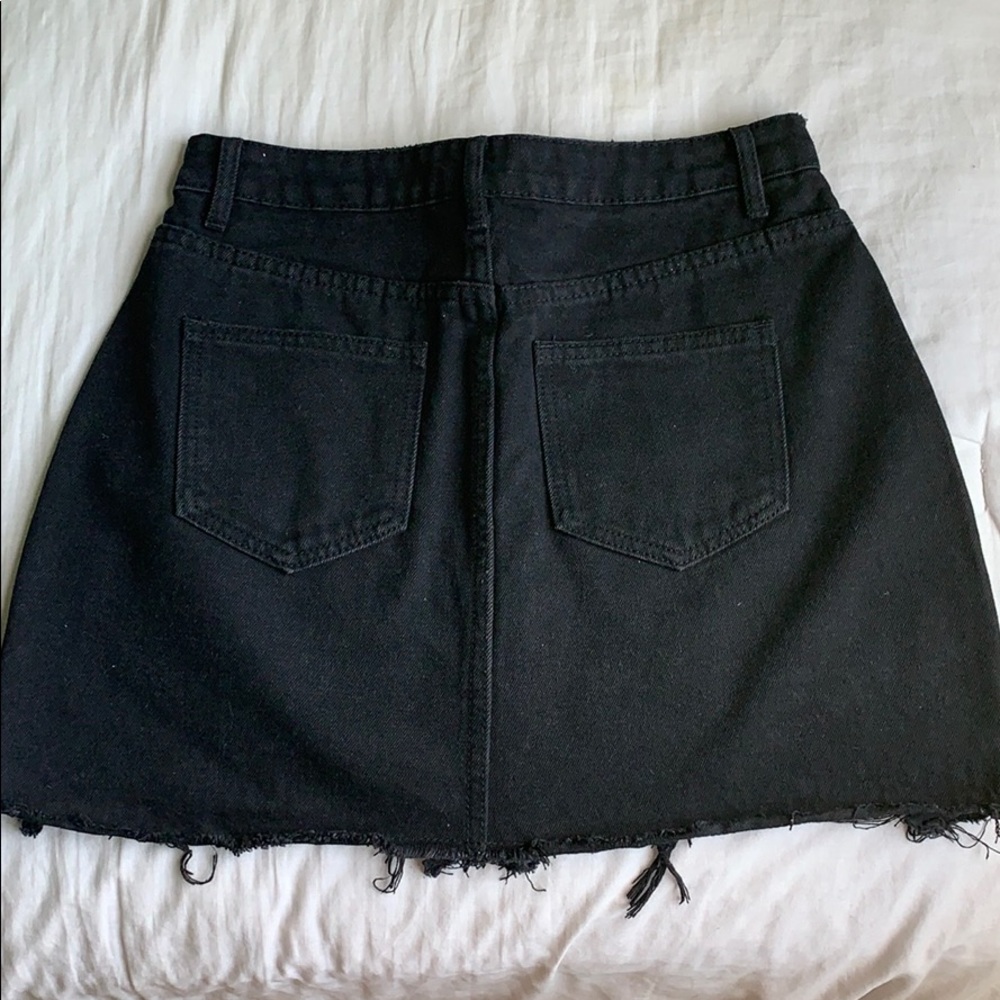 Black Denim Mini Skirt - Picture 3 of 5